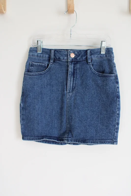 Garage Denim Fitted Mini Skirt | XS belted skirt waist