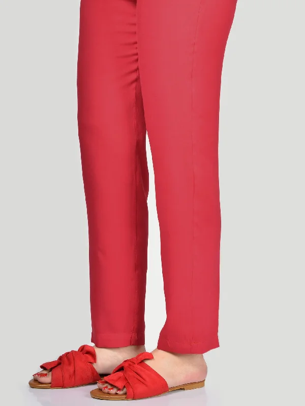 Straight Trouser-Dark Red Trousers Plaid Checkered