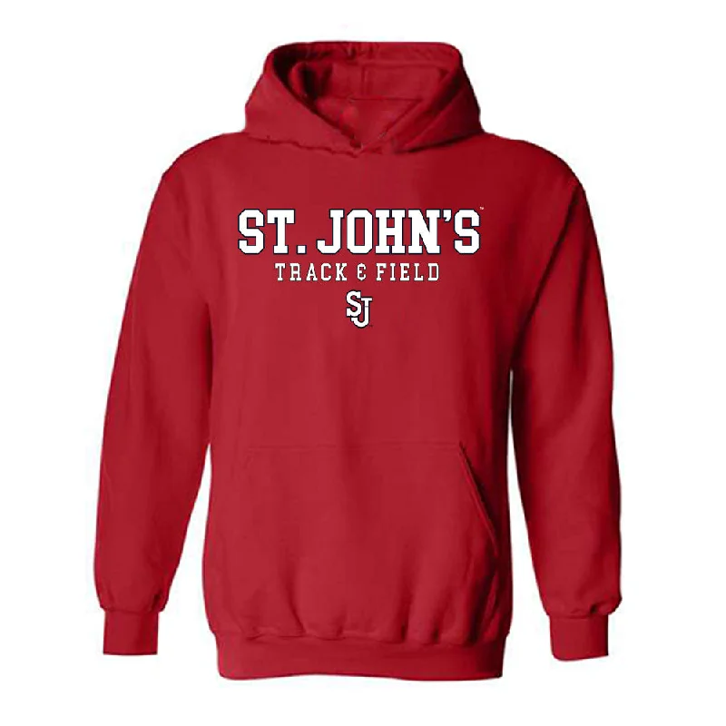St. Johns - NCAA Women's Track & Field : Jade Dockery - Classic Shersey Hooded Sweatshirt Hoodie with Color Block Contrast Stylish
