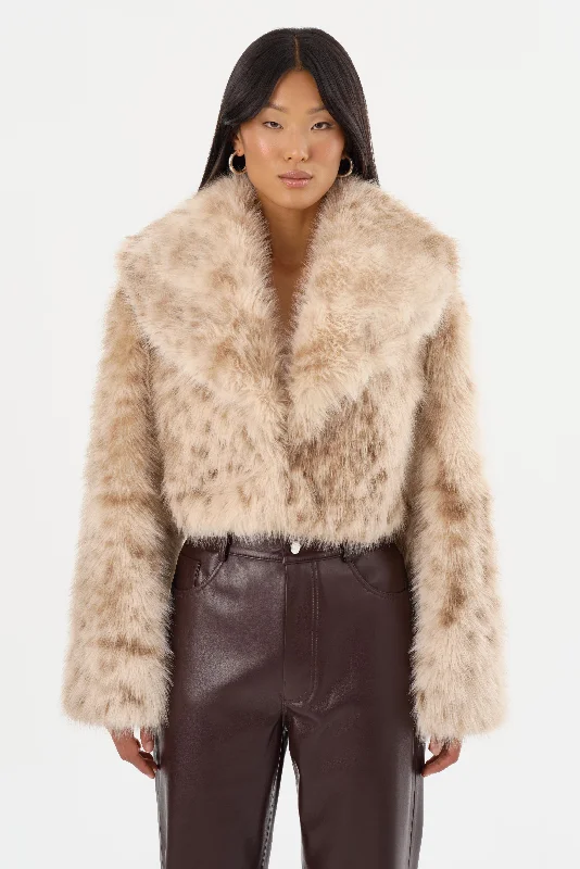DANIKA LEO | Faux Fur Crop Jacket Fleece Jacket Down Jacket Parka