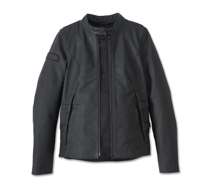 Harley-Davidson Women's Paradigm Triple Vent System 2.0 Leather Jacket - Black Beauty Fleece Jacket Down Jacket Feather Jacket