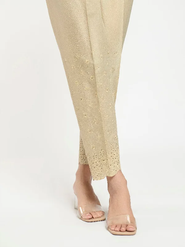 Embroidered Cambric Trouser Trousers fashionable chic