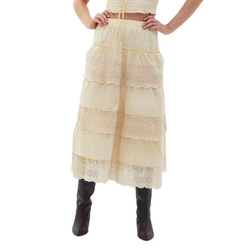 OXXO - Decorative hem skirt button skirt front
