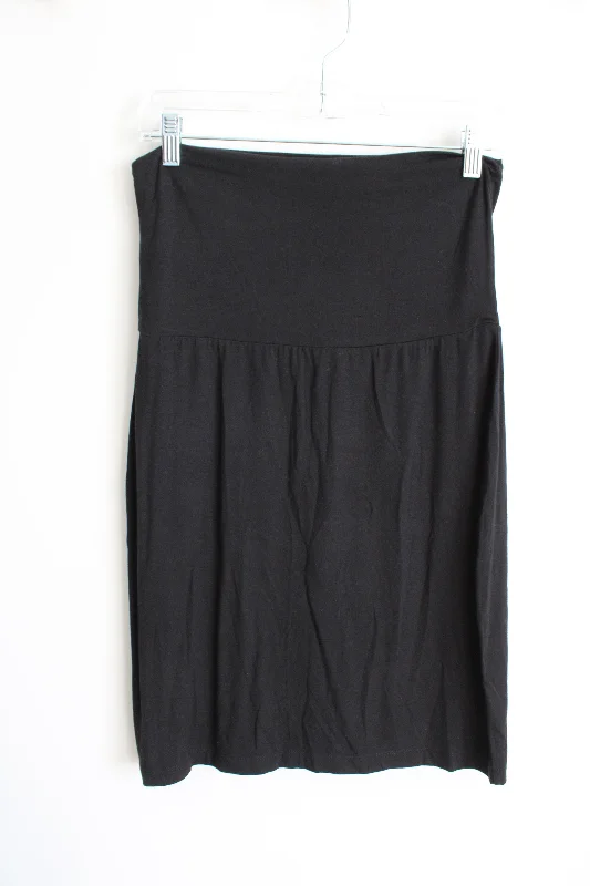Gap Black Rayon Skirt | S silk skirt smooth