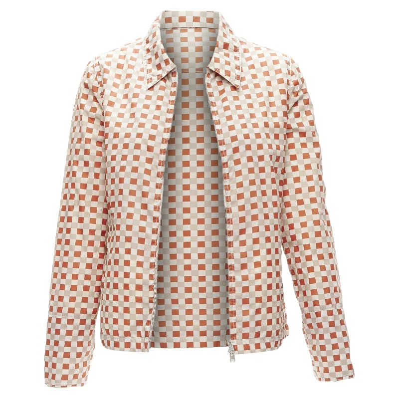 Marni checkerboard colla zip shell jacket Notch Collar Jacket Peter Pan Collar Jacket Cowl Neck Jacket