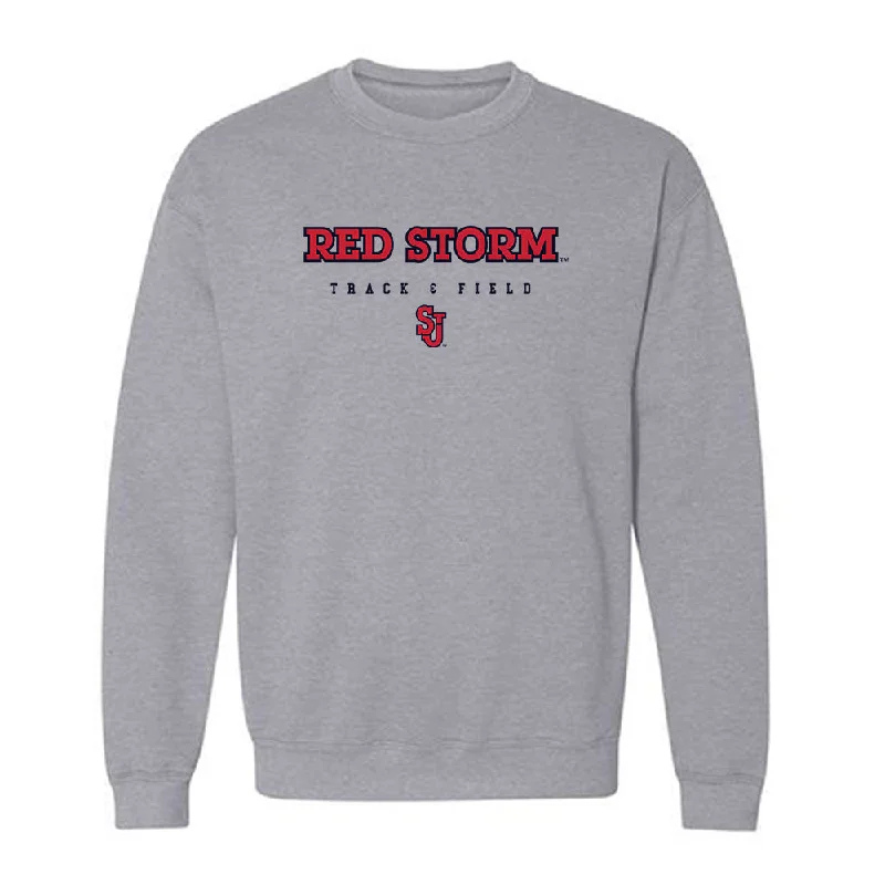 St. Johns - NCAA Women's Track & Field : Jade Dockery - Classic Shersey Crewneck Sweatshirt Hoodie with Stripes Bold Sporty