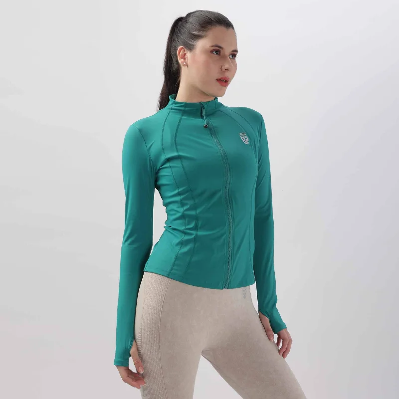 Seamless  Zip Front Jacket Front Pockets Side Pockets Patch Pockets