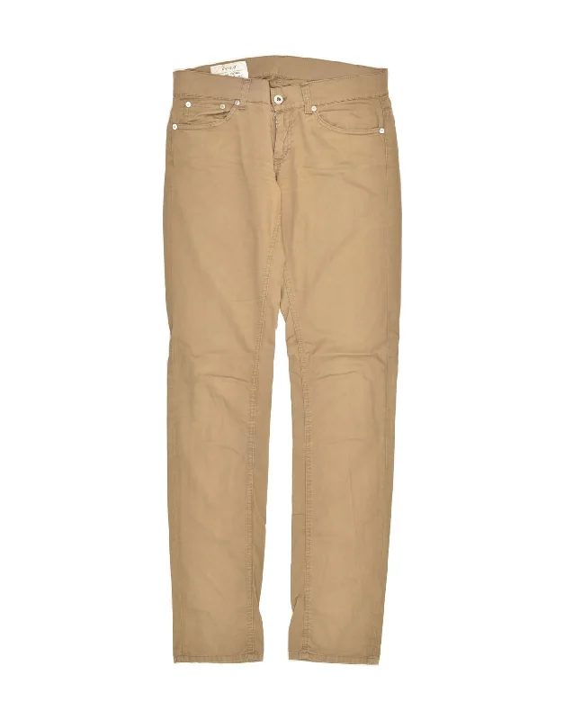 DONDUP Womens Slim Casual Trousers W28 L34  Beige Cotton Trousers Timeless Classic