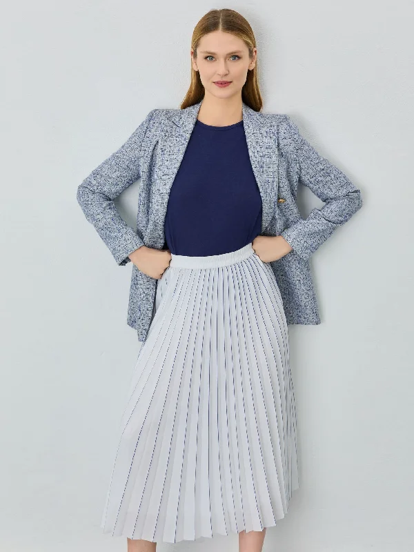 Pleated Skirt With Stripes breathable skirt fabric