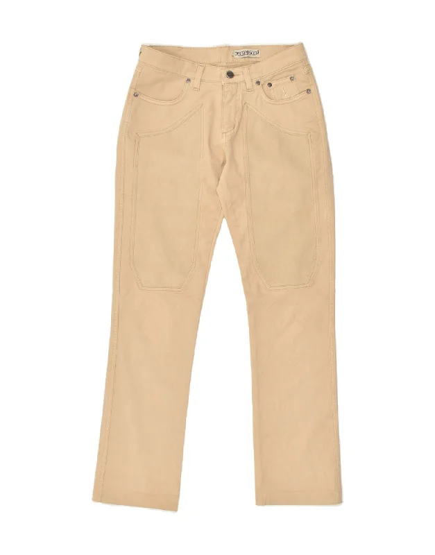 JECKERSON Womens Straight Casual Trousers W27 L29 Beige Cotton Trousers Trousers Formal
