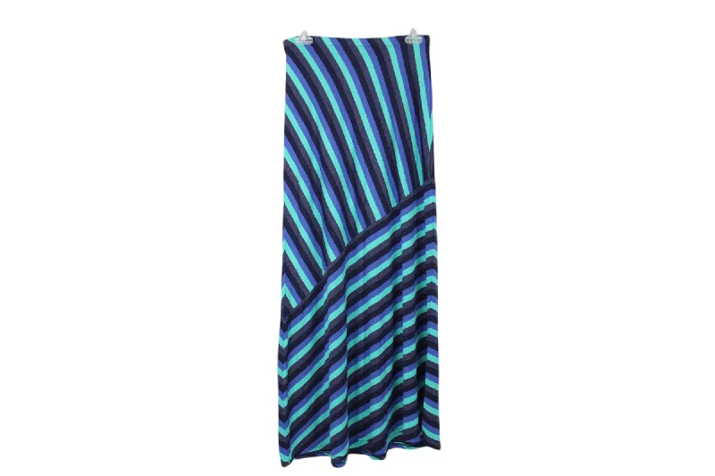 Matty M Blue Striped Maxi Skirt | XS ribbed skirt waist