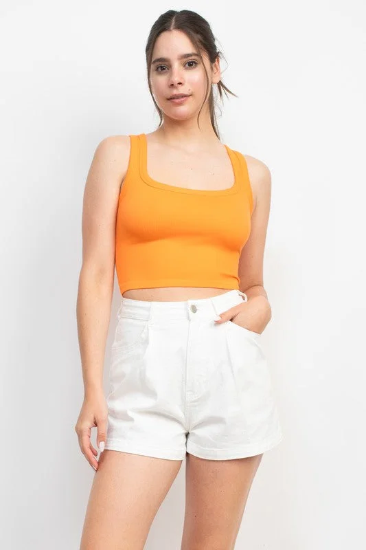 Scoop Neck Basic Tank Top layering tank top