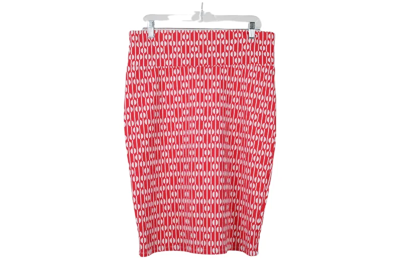 LuLaRoe Red & White Pencil Stretch Skirt | XL cashmere skirt soft