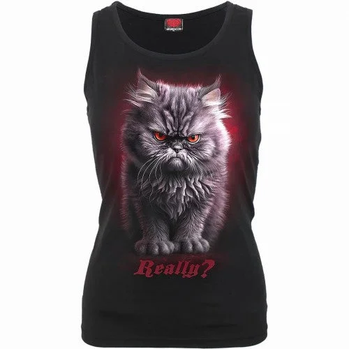 Spiral Direct Womens/Ladies Anger Management Really Sleeveless Tank Top cold shoulder tank