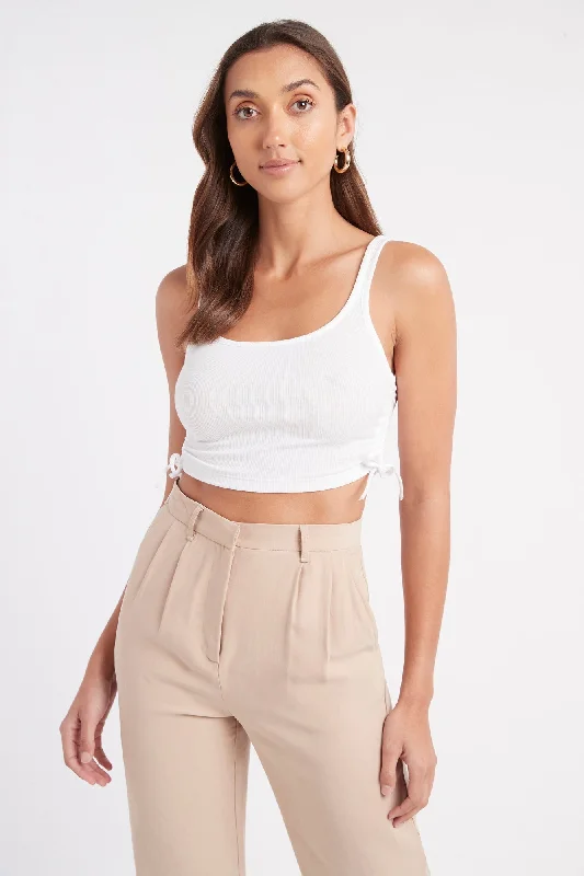 Verity Crop Top Collared Crop Top Boat Neck A-Line