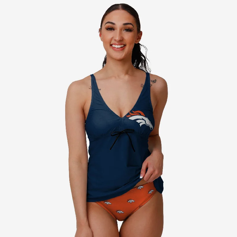 Denver Broncos Womens Summertime Solid Tankini basic tank top