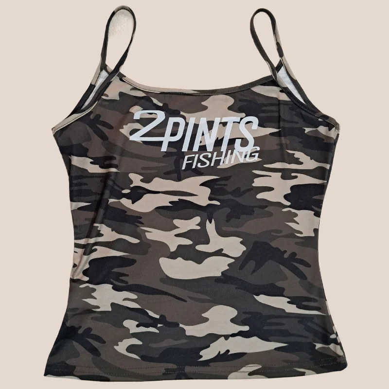 Women's camouflage print tank top - Casual sculpting spaghetti strap vibrant tank top