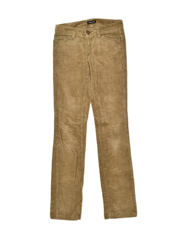 MASSIMO DUTTI Womens Straight Corduroy Trousers W26 L32  Beige Cotton Trousers Bootcut Casual
