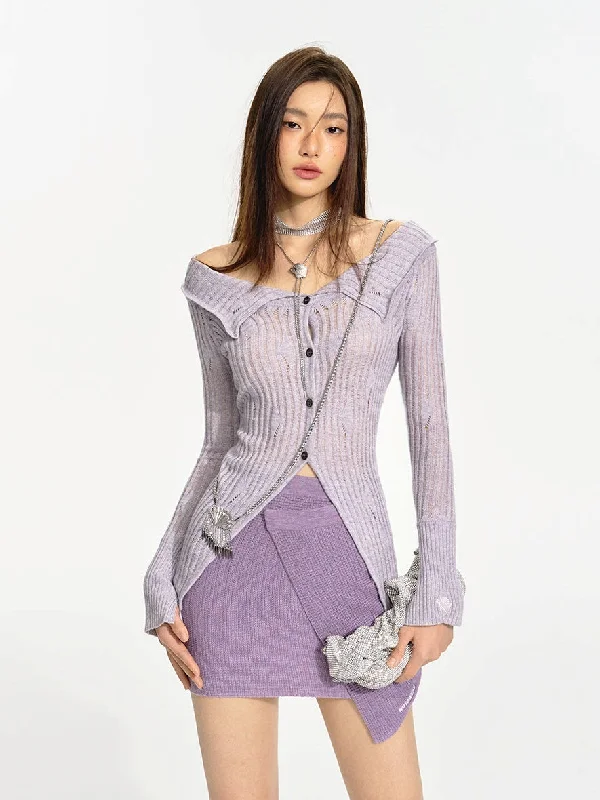 Geometric Empty Knit Top & Skirt tulle skirt dreamy