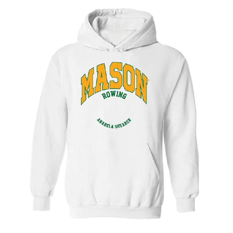 GMU - NCAA Women's Rowing : Anabela Shearer - Classic Fashion Shersey Hooded Sweatshirt Hoodie with Velcro Closure Adjustable Secure