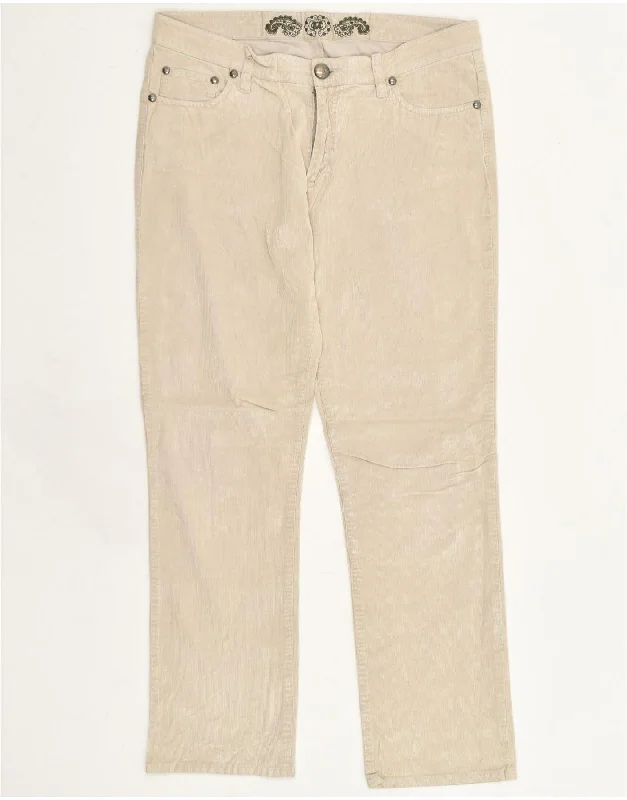 MARLBORO CLASSICS Womens Slim Corduroy Trousers W31 L27 Beige Cotton Trousers Brand Named