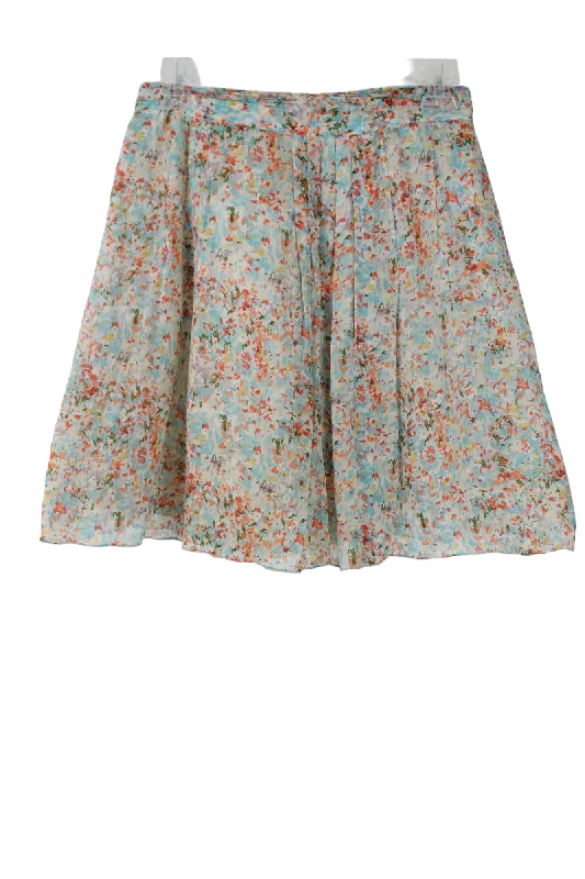 J.Crew Silk Colorful Skirt | 00 zip skirt side