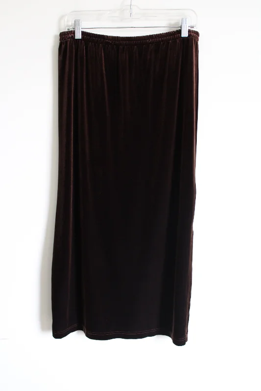 Brown Velvet Long Skirt | 14 corduroy skirt durable