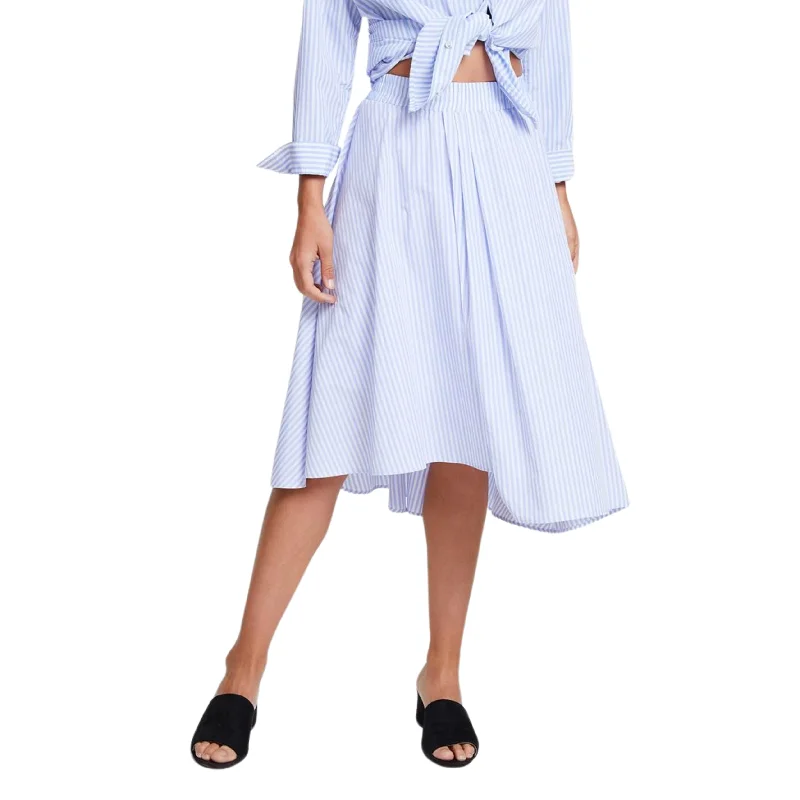 OXXO - Striped Elastic Waist Detail Skirt pleated skirt texture