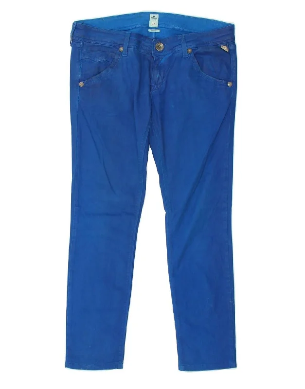 REPLAY Womens Skinny Casual Trousers W29 L26  Blue Cotton Trousers Timeless Classic