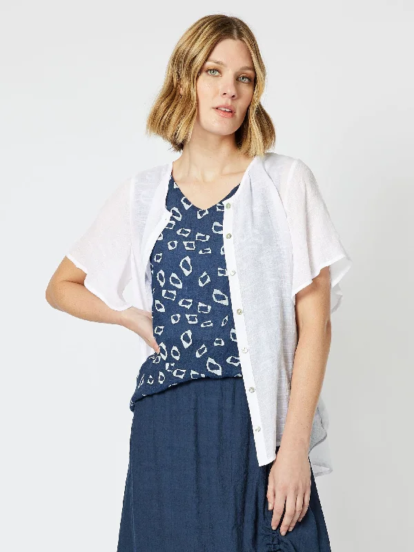 Quartz Print Tank Top - Navy cherry red tank