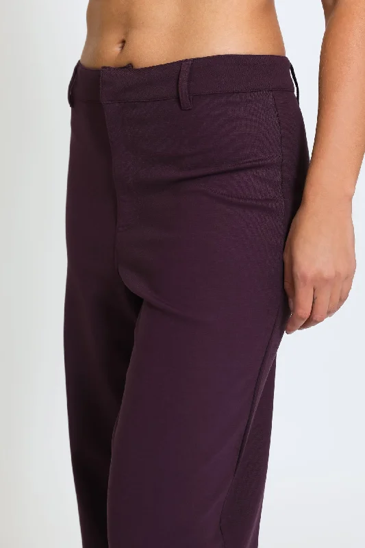 SUPER HIGH RISE WIDE LEG TROUSER - PLUM Trousers fashionable chic