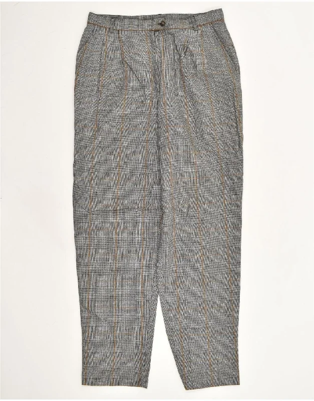 ORVIS Womens Tapered Chino Trousers US 12 Large W32 L30 Grey Check Wool Trousers Review Highly