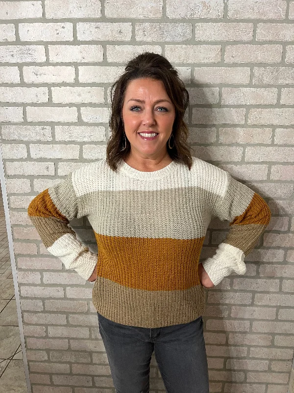 Wide Divided Road Cable Knit Sweater Sweater Knitwear Pullover