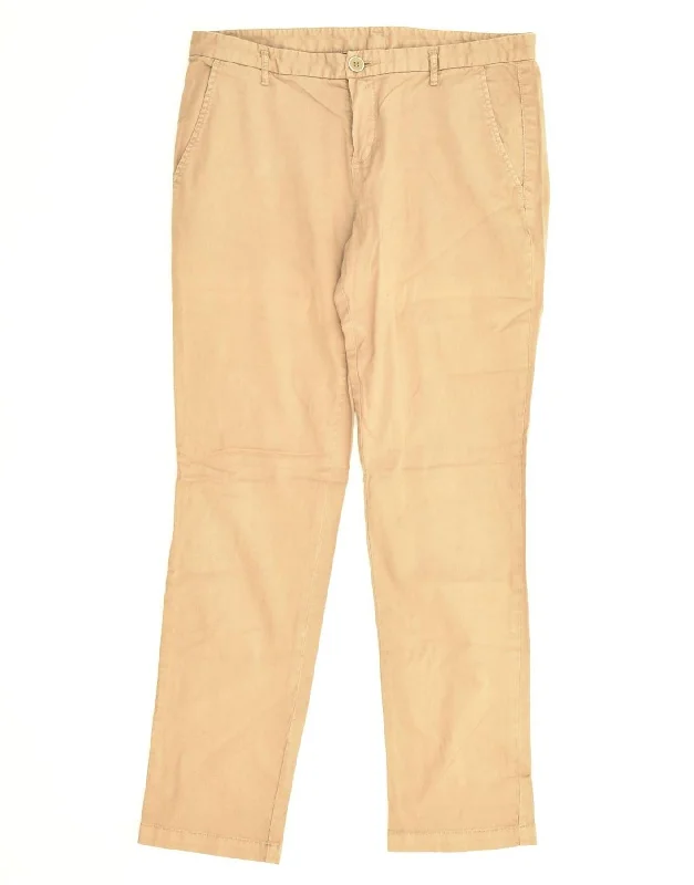 BENETTON Womens Slim Chino Trousers UK 8 Small W27 L27 Beige Cotton Trousers sophisticated sleek