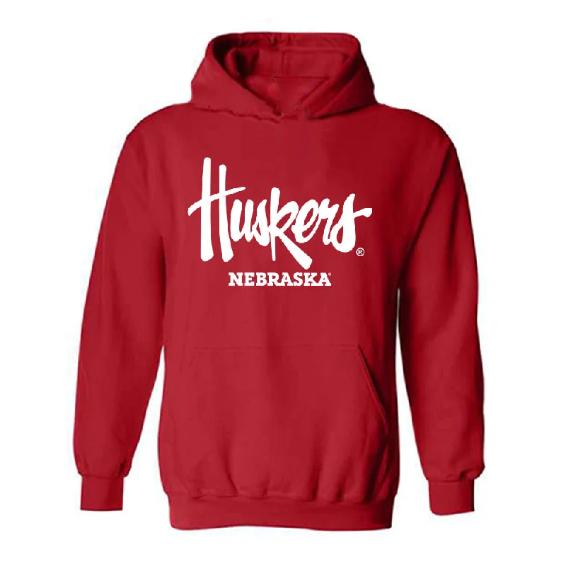 Nebraska - NCAA Women's Gymnastics : Lauren Hollifield - Generic Shersey Hooded Sweatshirt Hoodie with Frayed Bohemian Relaxed