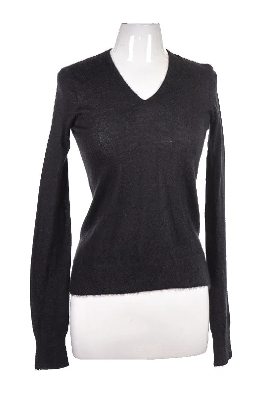 Black Cashmere Sweater Silk Blend Satin Velvet