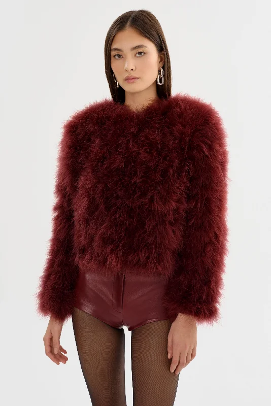 DEORA | Feather Jacket Zip Front Button Front Snap Front