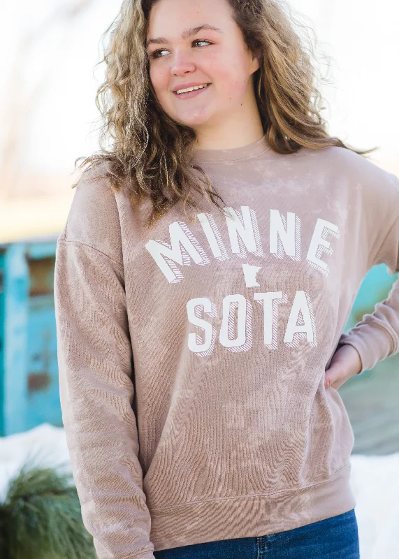 Sota' Khaki Bleached Sweatshirt Hoodie with Ribbed Neckline Snug Warm