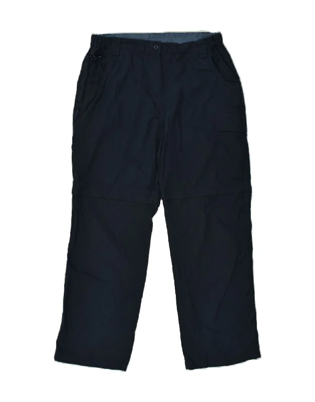 MOUNTAIN WAREHOUSE Womens Cargo Trousers UK 14 Large W32 L30 Navy Blue Trousers High Rise Slim Fit