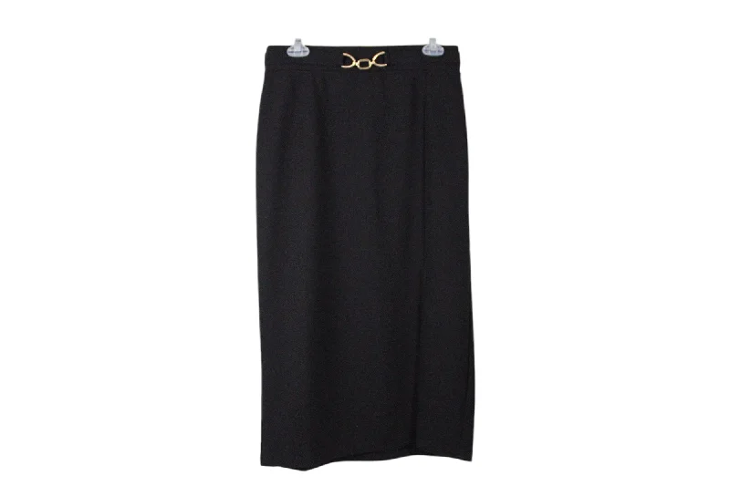 New York Clothing Co. Black Chain Detail Skirt | M lace skirt intricate