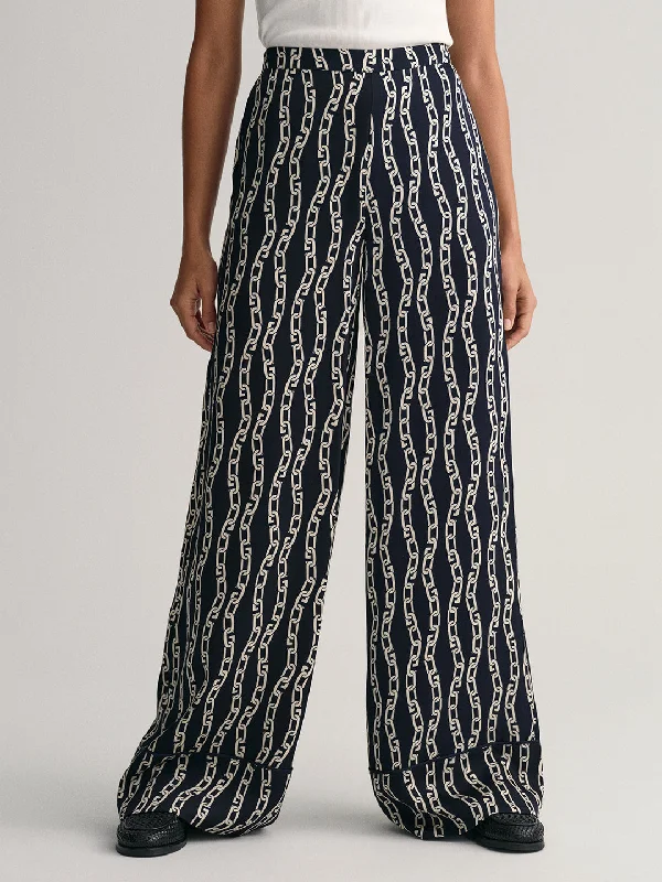 Gant Women Printed Mid-Rise Trousers Trousers Spring Floral