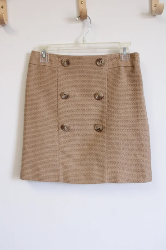 LOFT Tan Woven Mini Skirt | 0 Petite silk skirt elegant