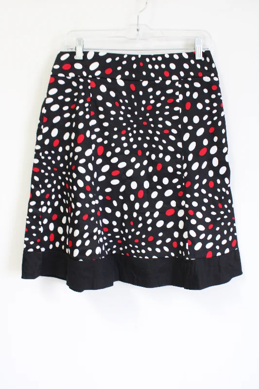 Dressbarn Black Red Dotted Skirt | 6 lace skirt romantic