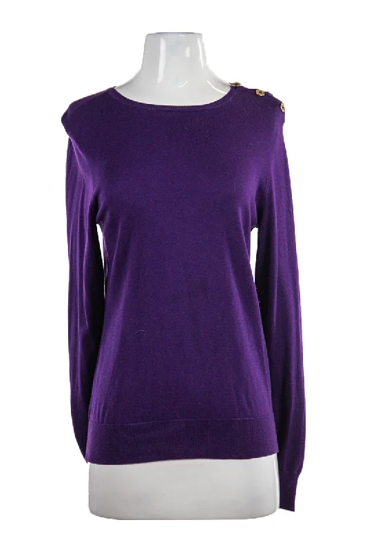 LAUREN Ralph Lauren Sweater Mesh Blend Leather Blend Suede Blend