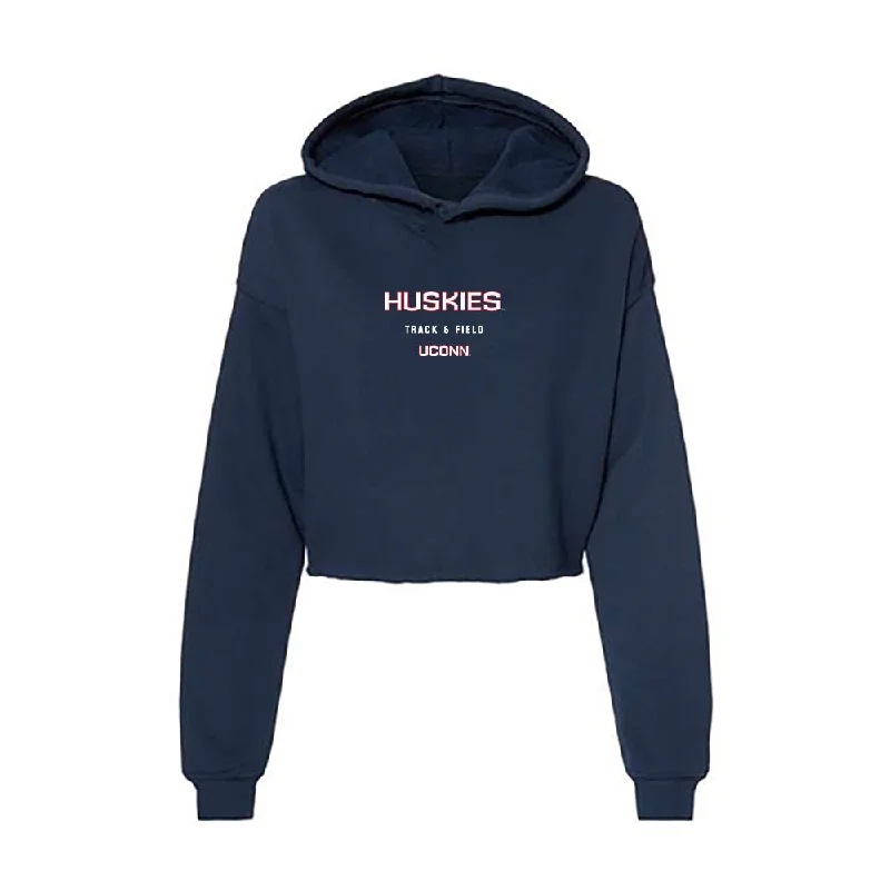 UConn - NCAA Women's Track & Field : Kalli Knott - Women's Crop Fleece Hoodie Hoodie with Mock Neck Collared Structured