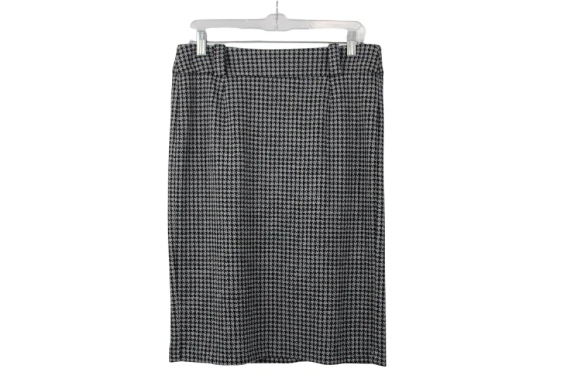 George Houndstooth Skirt | 8 high slit skirt