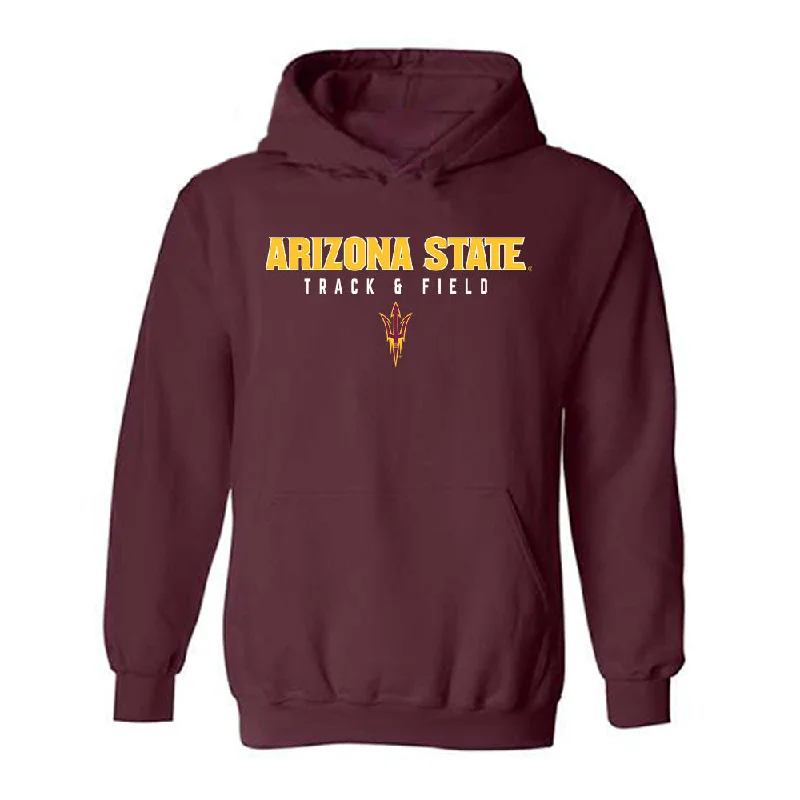 Arizona State - NCAA Women's Track & Field : Lauren Brown - Classic Shersey Hooded Sweatshirt Hoodie with Hem Raw Edge Edgy Unfinished