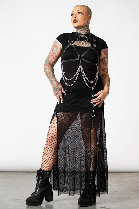 Paragon Fishnet Maxi Skirt wrap skirt elegant