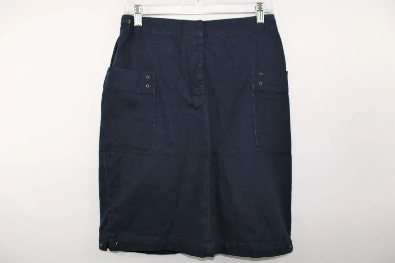 Christopher & Banks Navy Blue Skirt | Size 4 ribbed skirt waist