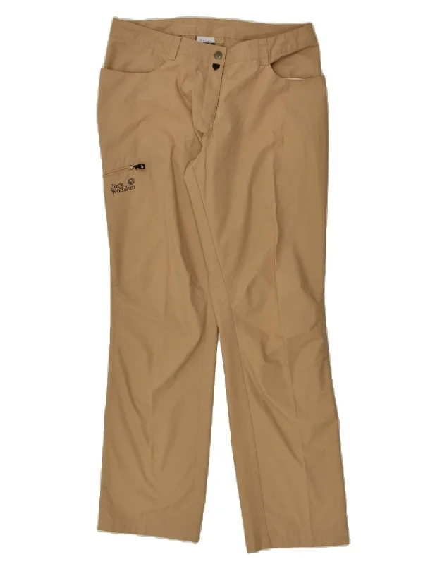 JACK WOLFSKIN Womens Straight Casual Trousers UK 16/18 Large W34 L33 Beige Trousers stylish elegant